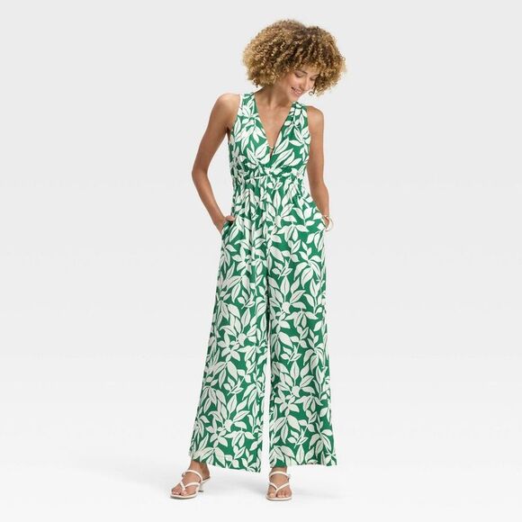 A New Day Pants - A New Day - Women's Jumpsuit - A New Day Green Leaf M Green